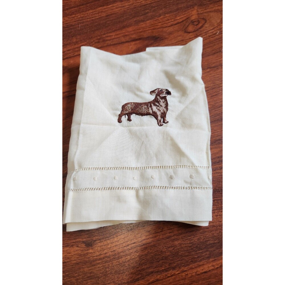 Linen Dachsund napkin kerchief